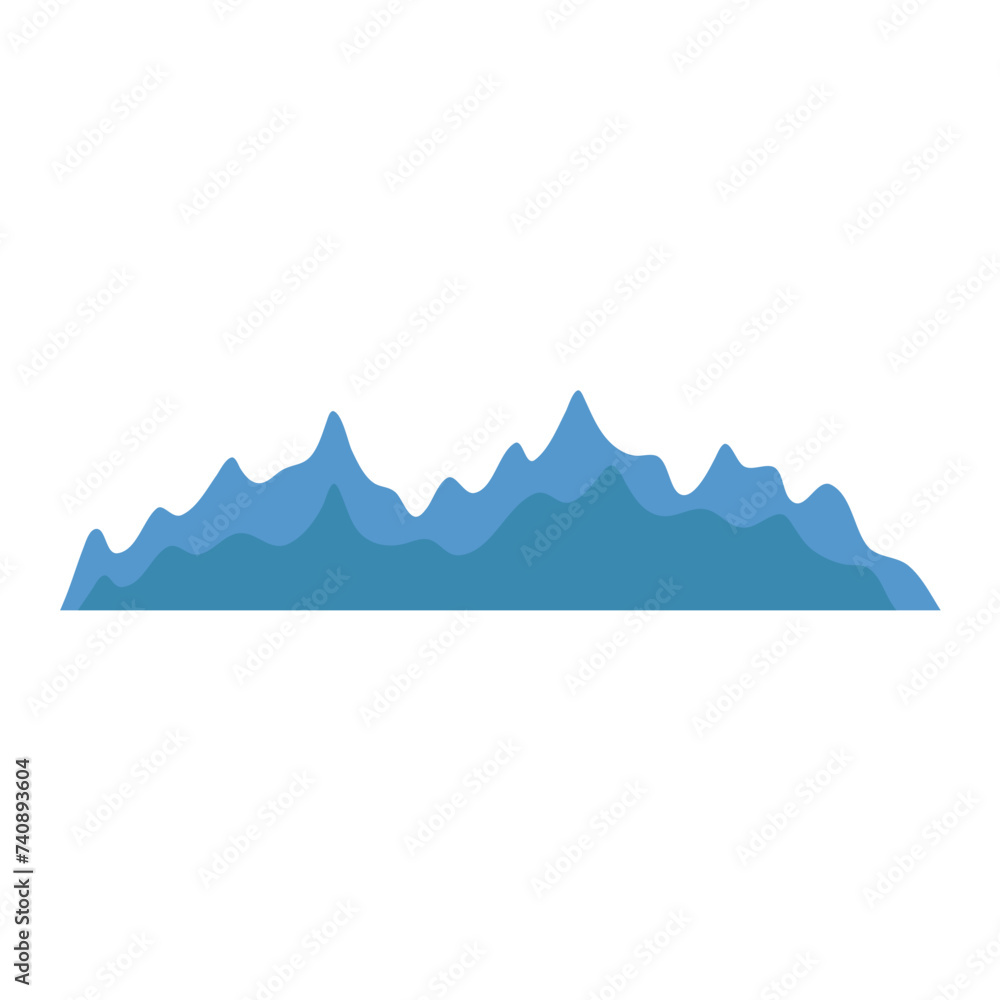 Blue mountain silhouette illustration 