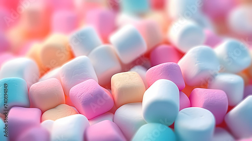 Colorful creative marshmallow background  marshmallow copy space