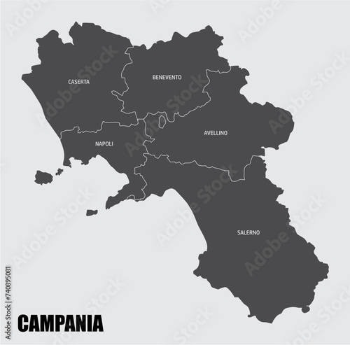 Fotografie Campania region map