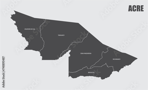 Acre State regions map