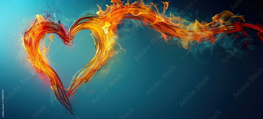 heart made with fire
