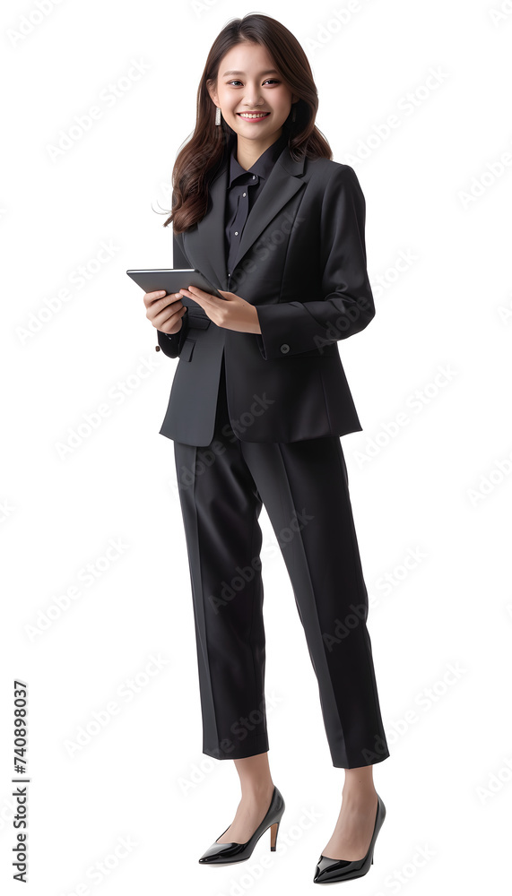 Professional look business young cheerful woman in business look, presentation Professional look business young cheerful woman in business look, presentation