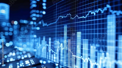 Business finance investment, Against the backdrop of economic uncertainty, financial analysts provide insights into market trends and risk mitigation strategies photo