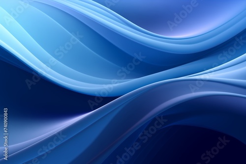 Deep blue background with abstract wavy lines in various shades of blue. 