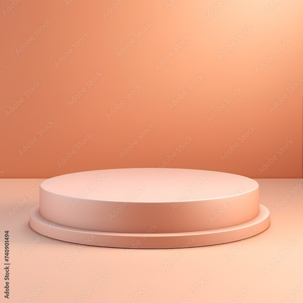 Pink or peach podium on pink background Pink or peach podium on pink background