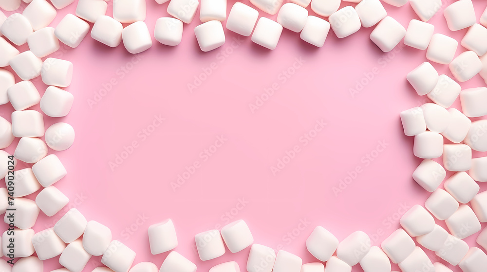 Blurred marshmallow candy natural background