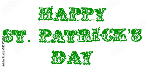 Happy St. Patrick's Day, green color letterin/g, holiday vector graphics, ideal for greeting cards, advertising, banners, prints, cricut, sublimation