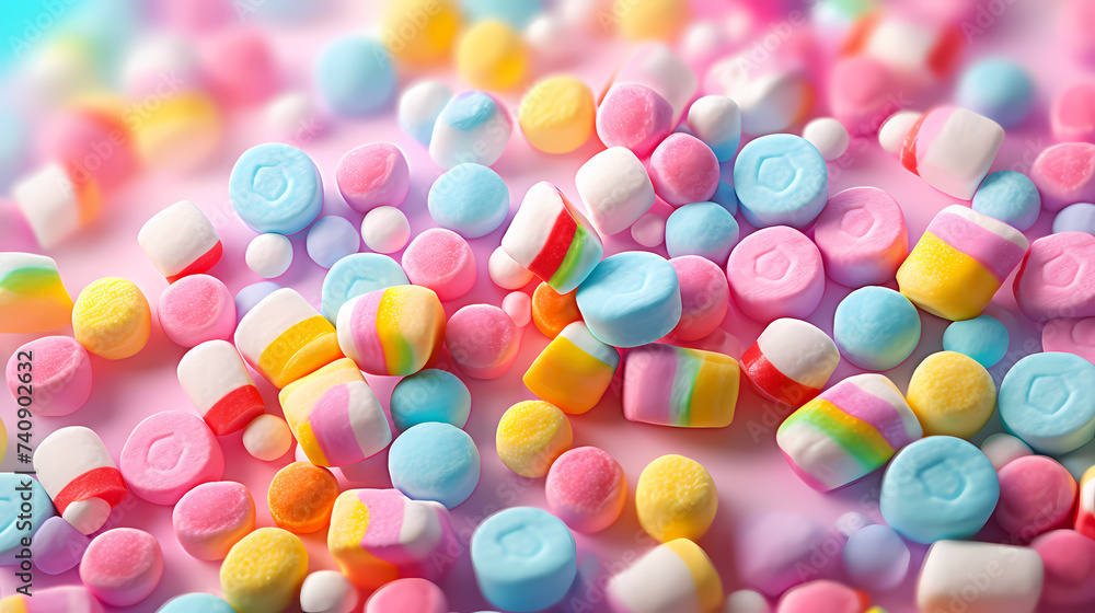Blurred marshmallow candy natural background Blurred marshmallow candy natural background