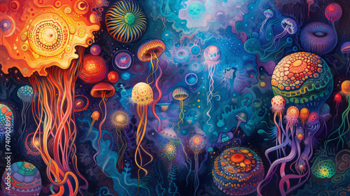 Psychedelic wallpaper design with mind-bending patterns.
