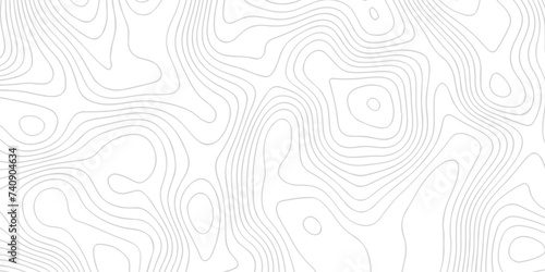 Vector seamless topographic map background. Topographic map lines contour background. Modern design with White background topographic wave curve pattern design. photo