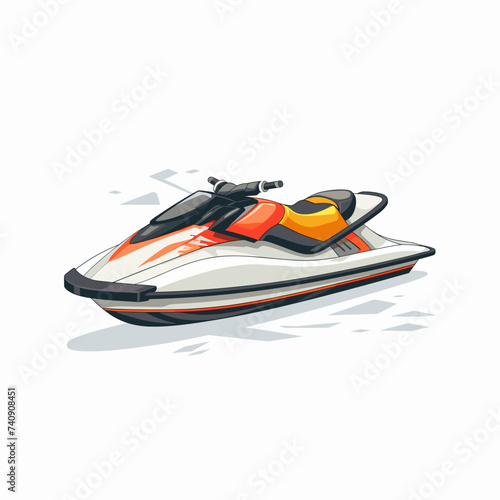 Flat modern logo Jet Ski vector icon illustration © Cdric