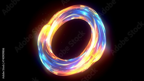 Glow swirl light effect.Circular lens flare.Generative AI