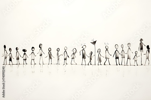 Stick Figures in Child's Pencil Drawing. Concept Art Education, Drawing Techniques, Child's Creativity, Pencil Sketching, Stick Figures