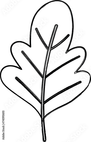Plant leaves tree doodle decoration design.