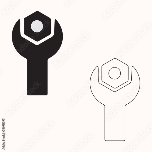 Range nut-bolt vector icon eps