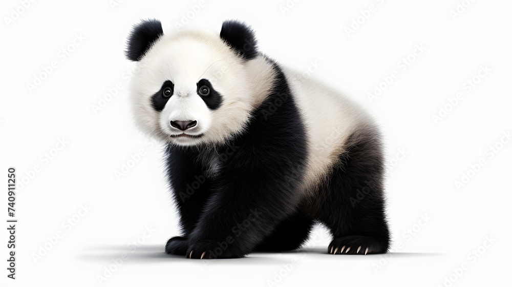 Panda on white background