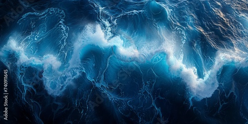 Abstract blue ocean waves