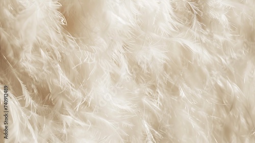 A close-up of delicate, ethereal white feathers creating a soft, textured background. A copy of the space, a place for an inscription.