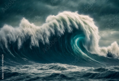 Furia degli Elementi- Tsunami, Tornado e Cielo Tempestoso in un'unica Scena photo