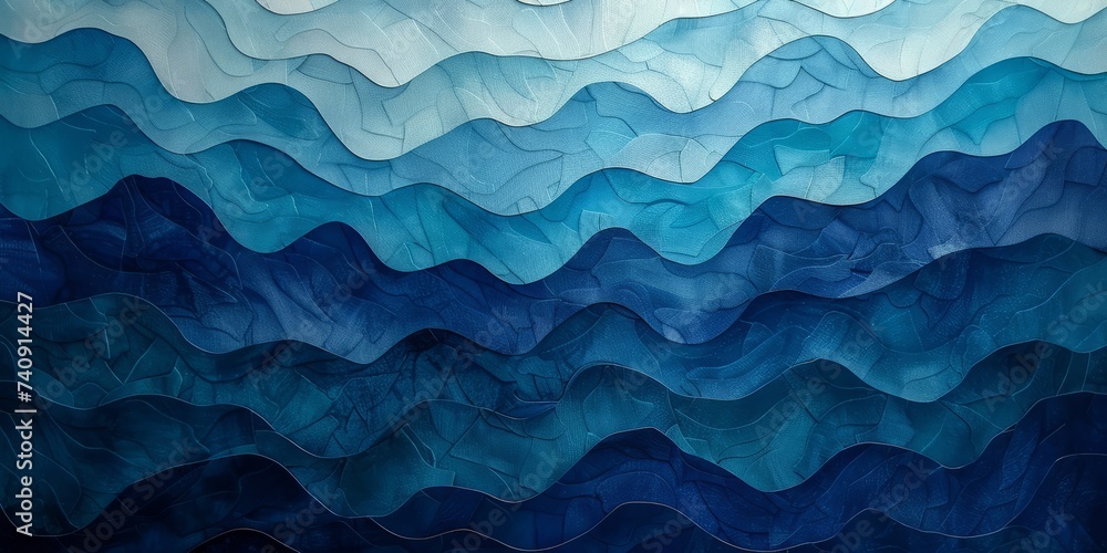 Abstract blue ocean waves