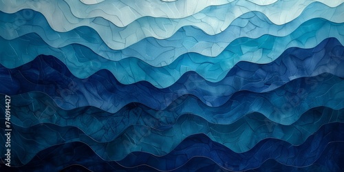 Abstract blue ocean waves © toomi123