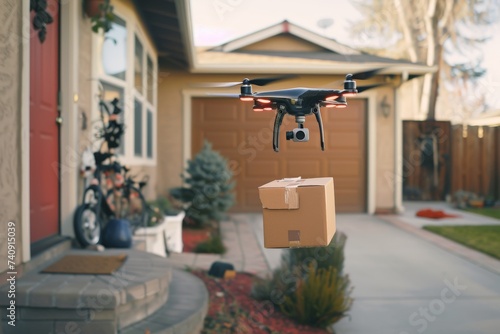 Smart package Drone Delivery iov. Box shipping urbanization public spaces parcel eco friendly delivery transportation. Logistic tech neural networks mobility ai startups