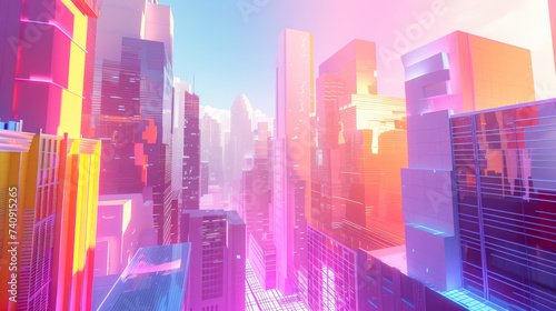 abstract background city colorful 