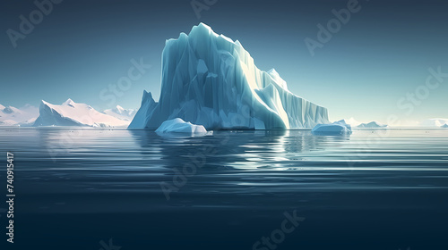 Iceberg, hidden danger and global warming concept