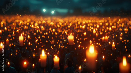 Warm Candle Glow at Twilight Memorial and Solidarity  © Dinaaf
