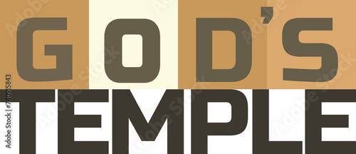Words Gods Temple- typography t-shirt design
