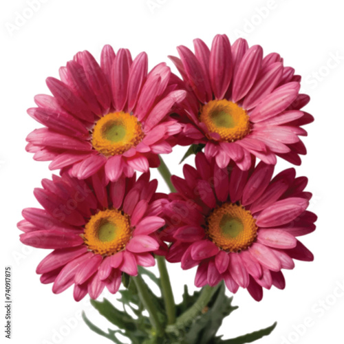 bouquet of pink color daisy flower isolated on white 