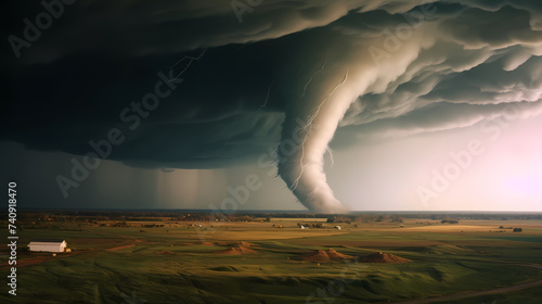 Tornado background, natural disaster concept
