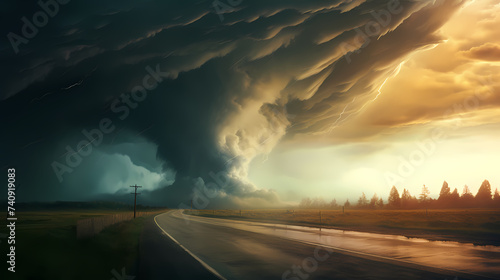 Tornado background  natural disaster concept