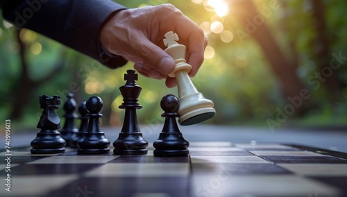 Chess game concept of business ideas and competition and strategy ideas.