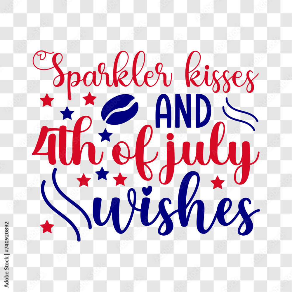 Sparkler Kisses And 4th Of July Wishes SVG, retro, sublimation, vector, typography, t-shirt vintage Design Retro Design