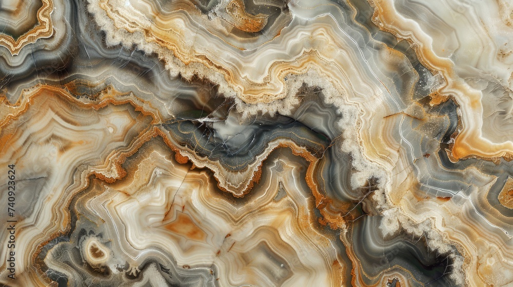A detailed close-up view of a smooth and polished marble surface A detailed close-up view of a smooth and polished marble surface