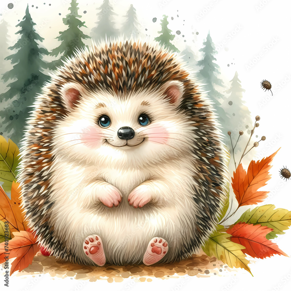 hedgehog in the forest or dessert looking for a mushroom. hedgehog in the forest or dessert looking for a mushroom.