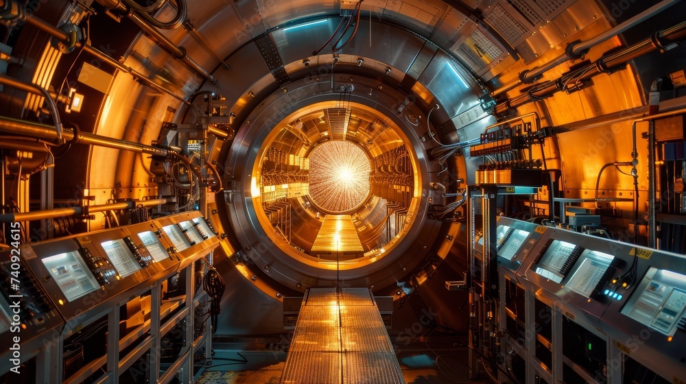 Naklejka premium Particle Accelerator in Physics Research Facility