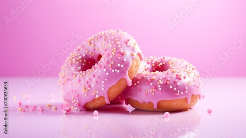 Frosted sprinkled donuts