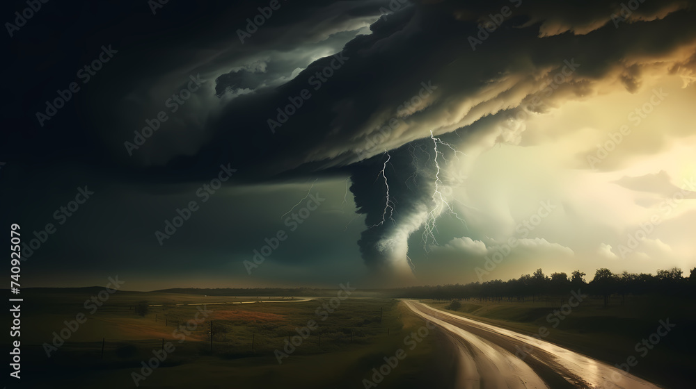 Powerful tornado, catastrophic natural phenomenon Powerful tornado, catastrophic natural phenomenon