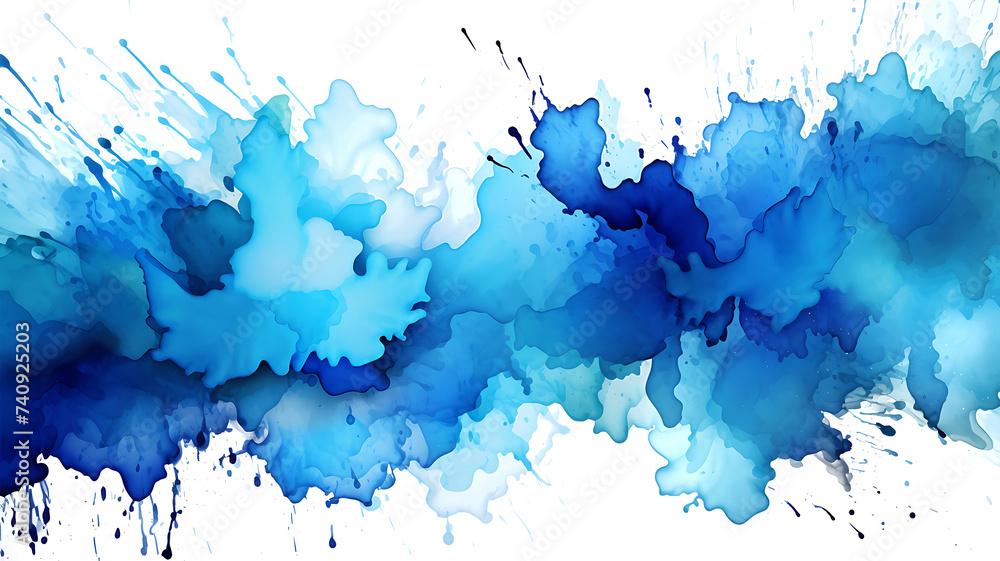 Obraz premium watercolor stain blue paint splatter
