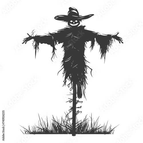 Silhouette Scarecrow black color only full body