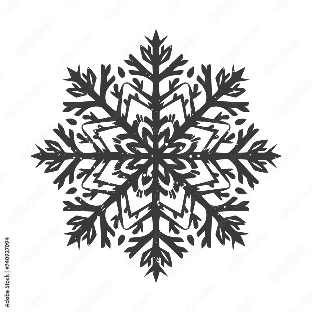 Silhouette mandala flower snowflake shaped black color only Silhouette mandala flower snowflake shaped black color only