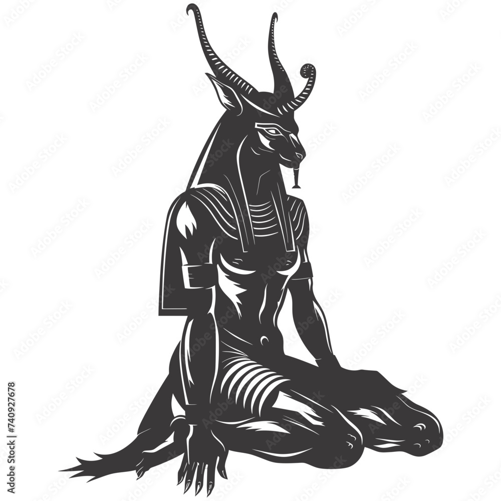 Silhouette spinx the egypt Mythical Creature black color only full body Silhouette spinx the egypt Mythical Creature black color only full body