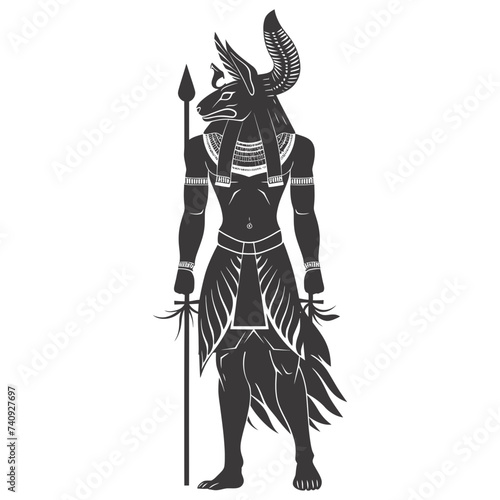 Silhouette spinx the egypt Mythical Creature black color only full body