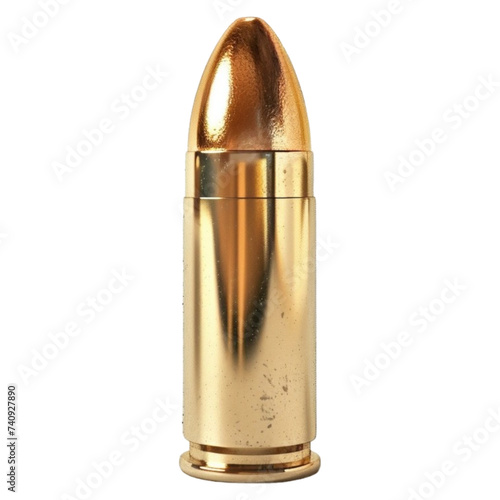 a brass bullet isolated on transparent background photo