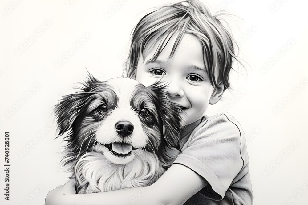 Child's Pencil Drawing of a Dog. Concept Art, Child, Drawing, Dog, Pencil Child's Pencil Drawing of a Dog. Concept Art, Child, Drawing, Dog, Pencil