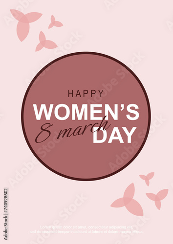 Poster or banner with Women's day. 8 March. Special offer discount. Background for 8 march. Happy Women's day header or voucher template.