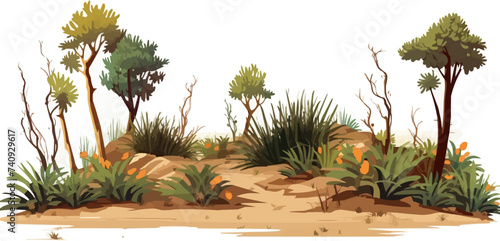 The island is isolated. Vector illustration