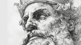 Stylized Portrait of King Solomon: Renowned for Wisdom, Israel's Monarch, Jerusalem's Temple Builder, and Biblical Wealth
